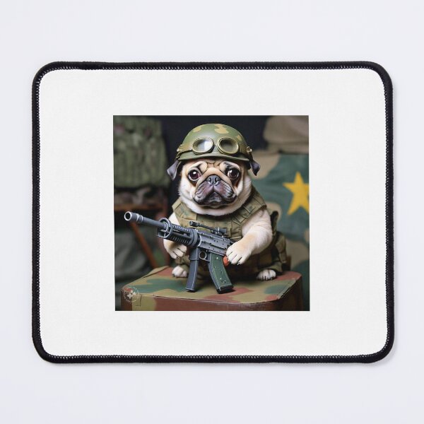 Item preview, Little puggy machine gunner designed and sold by pug-maniac.