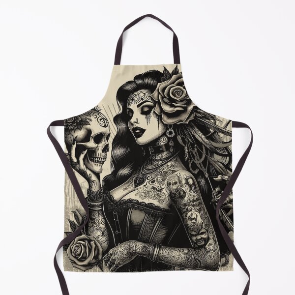 Item preview, Vintage Tattooed Skull Girl designed and sold by PulpVintage.