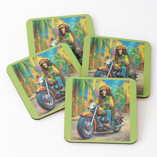 Item preview, "Bob Marley Speeds Through a Tropical Road" designed and sold by Artisticanvas.