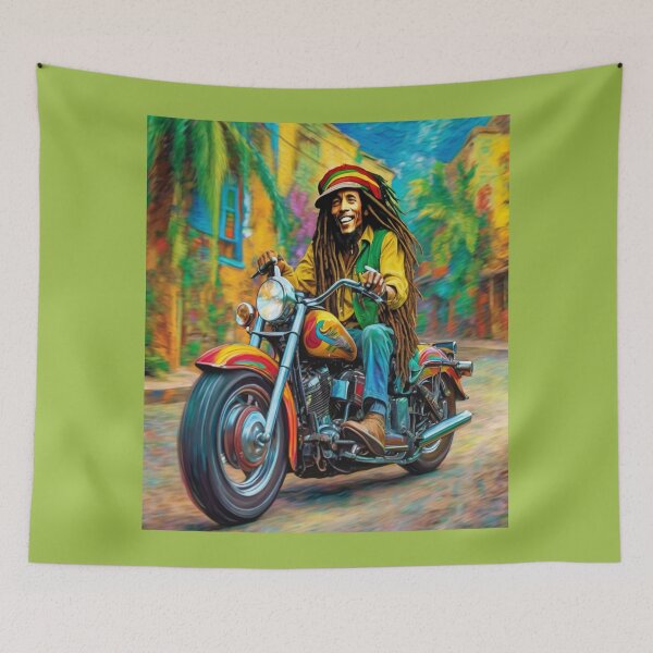 Item preview, "Bob Marley Speeds Through a Tropical Road" designed and sold by Artisticanvas.