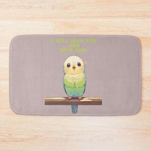 Item preview, I will kiss you and bite you, cute parrot illustration designed and sold by La Loca.