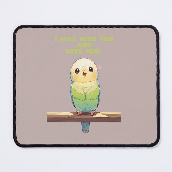 Item preview, I will kiss you and bite you, cute parrot illustration designed and sold by La Loca.