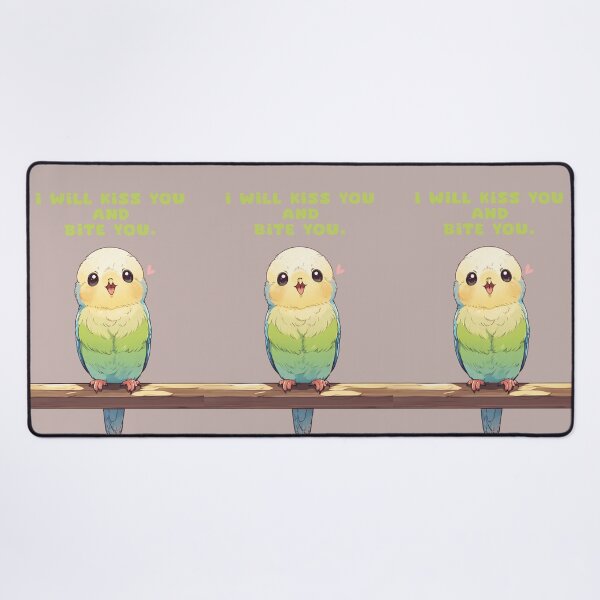 Item preview, I will kiss you and bite you, cute parrot illustration designed and sold by La Loca.