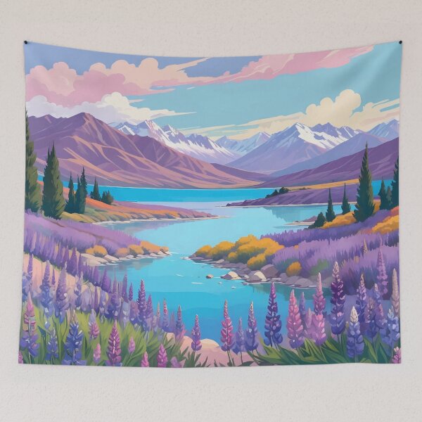 Item preview, Lake Tekapo and Lupins designed and sold by WildlifeInc.