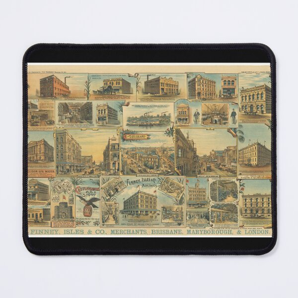 Item preview, Brisbane in 1894! A beautiful poster with drawings of Brisbane buildings and streets from 1894 designed and sold by housedetective.