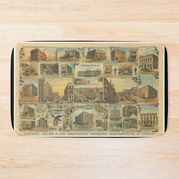Item preview, Brisbane in 1894! A beautiful poster with drawings of Brisbane buildings and streets from 1894 designed and sold by housedetective.
