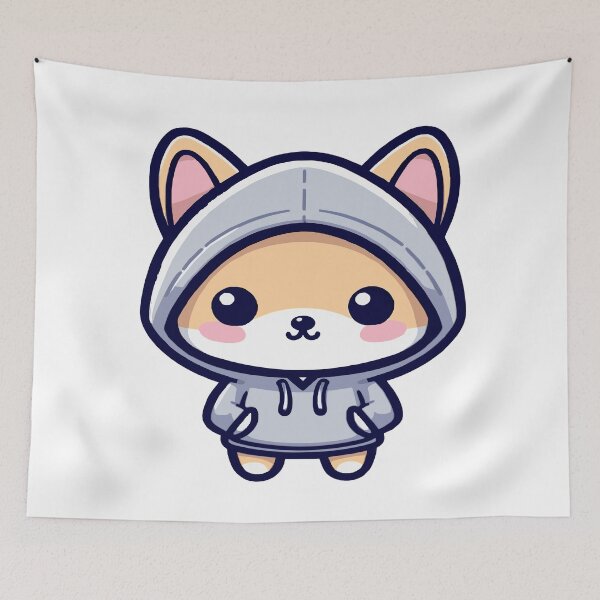 Item preview, Cute fox in kawaii chibi style wearing a sweater, hoodie or sweatshirt designed and sold by AdrianMDesigns.