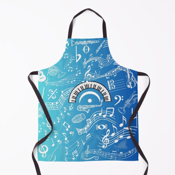 Item preview, Musical Instruments Notation Symbols On True Blue Gradient designed and sold by BrightrDayMusicArt.