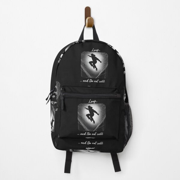 Item preview, Leap and the net will appear inspirational quote white black designed and sold by Selenysm.