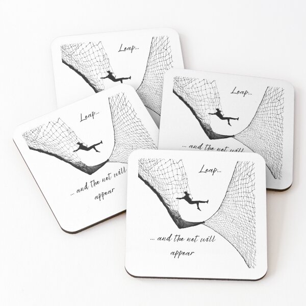 Item preview, Copy of Leap and the net will appear inspirational quote white black designed and sold by Selenysm.