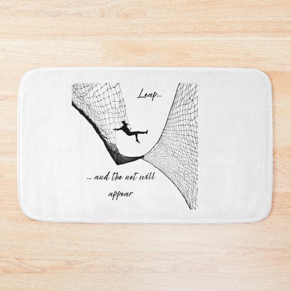 Item preview, Copy of Leap and the net will appear inspirational quote white black designed and sold by Selenysm.