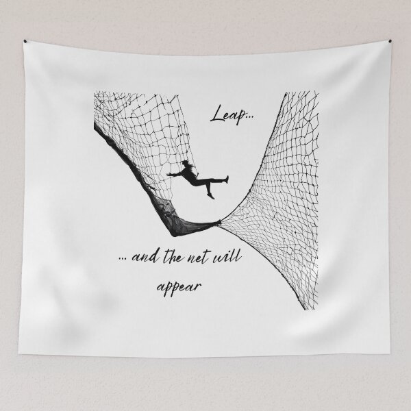 Item preview, Copy of Leap and the net will appear inspirational quote white black designed and sold by Selenysm.