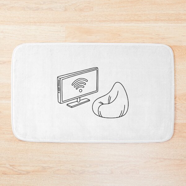 Item preview, Simple illustration of bean bag in front of smart TV designed and sold by rasagamastore.