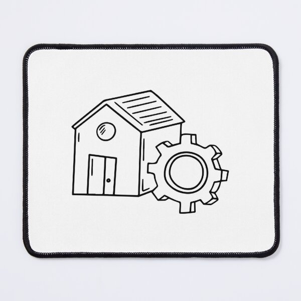 Item preview, Simple illustration of smart house with gears system designed and sold by rasagamastore.