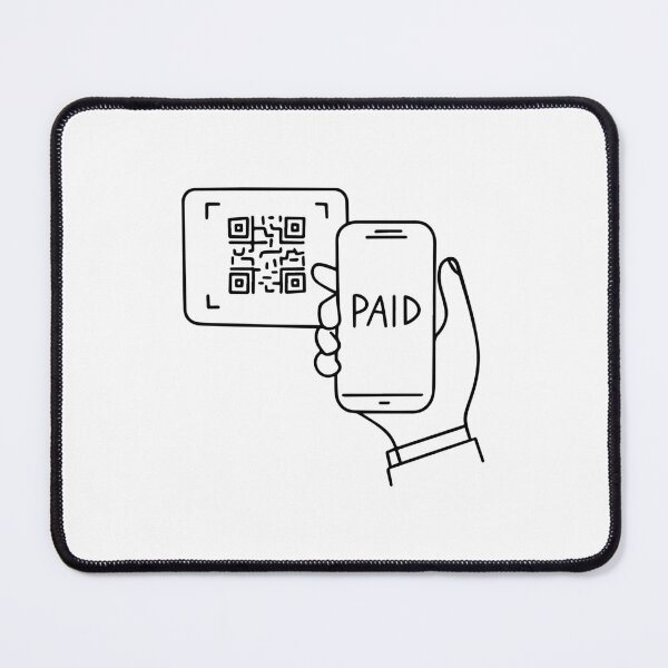 Item preview, hand scanning QR code with smartphone payment designed and sold by rasagamastore.