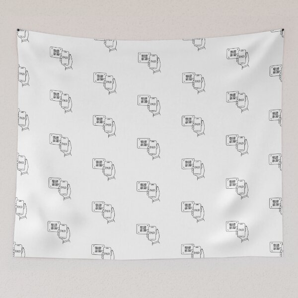 Item preview, hand scanning QR code with smartphone payment designed and sold by rasagamastore.