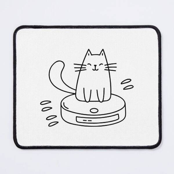 Item preview, illustration of cat sitting on a robot vacuum moving designed and sold by rasagamastore.