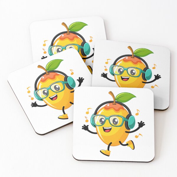 Item preview, Dancing Mango With Headphones and Glasses designed and sold by graphic-genie.