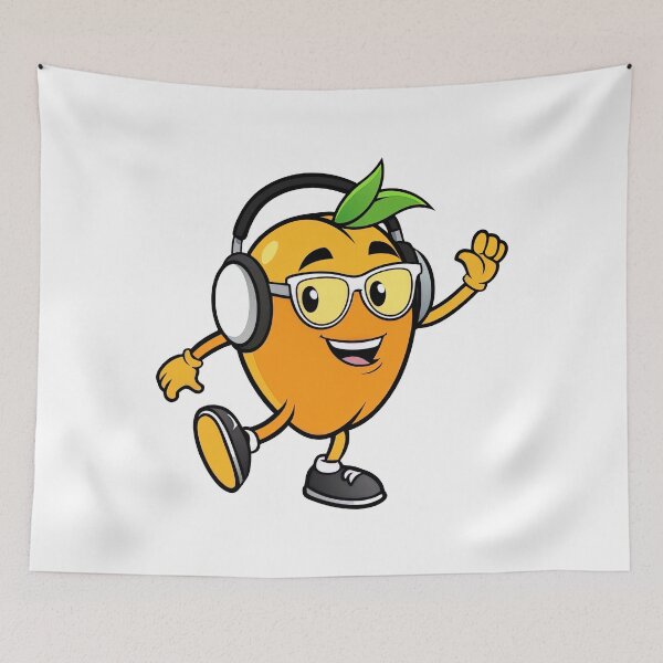 Item preview, Dancing Mango With Headphones and Glasses designed and sold by graphic-genie.