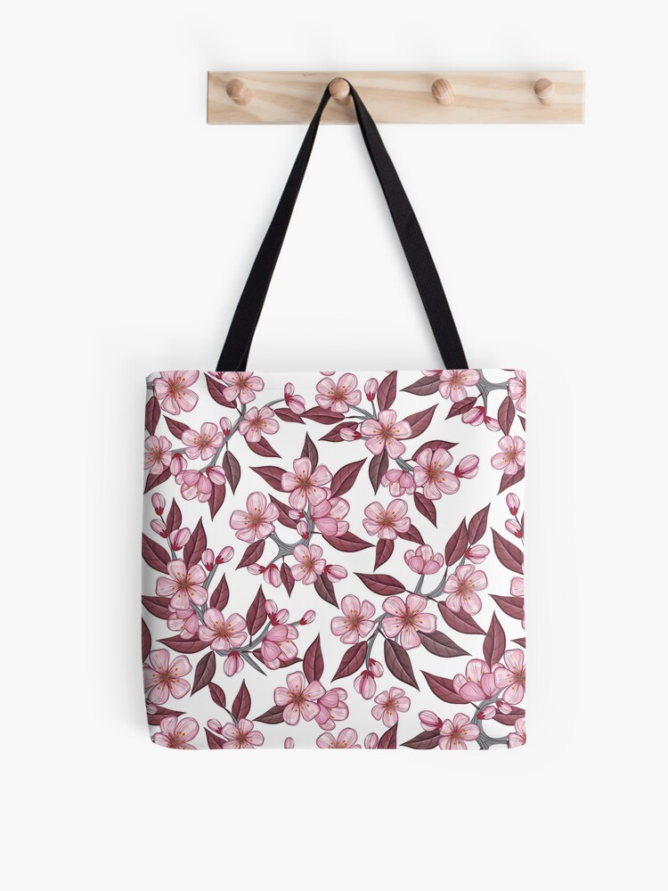 Thumbnail 1 of 2, Tote Bag, Cherry flower seamless pattern designed and sold by creaschon.