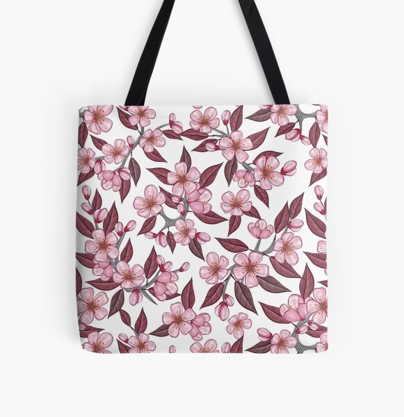 Cherry flower seamless pattern All Over Print Tote Bag