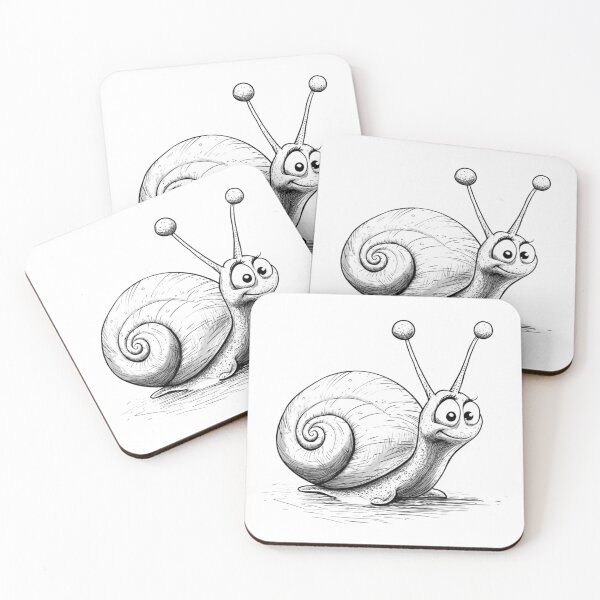 Item preview, Cute Cartoon Snail with Smiling Antennas designed and sold by Fab-Haven.