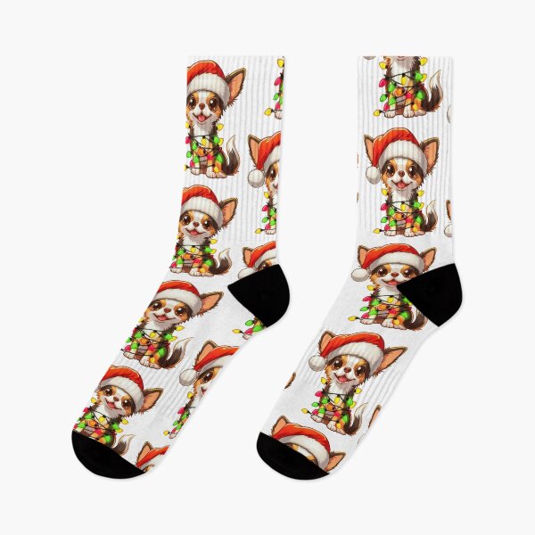 Item preview, Long Haired Chihuahua Dog Christmas designed and sold by doodIllustrate.