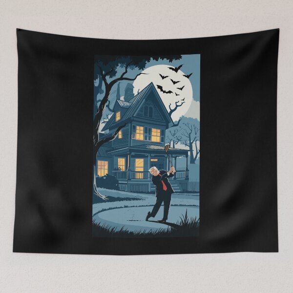 Item preview, Trump playing golf Haunted House designed and sold by PerkyParakeet.
