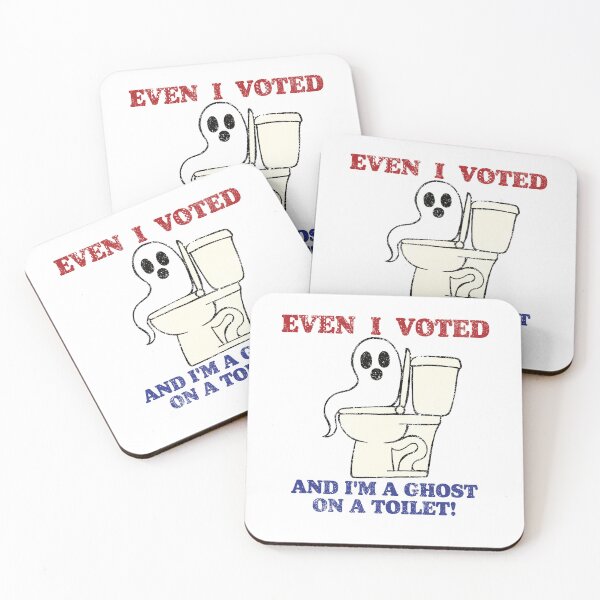 Item preview, I Voted Funny Ghost On Toilet Vintage Weathered Look designed and sold by TheRainFamily.