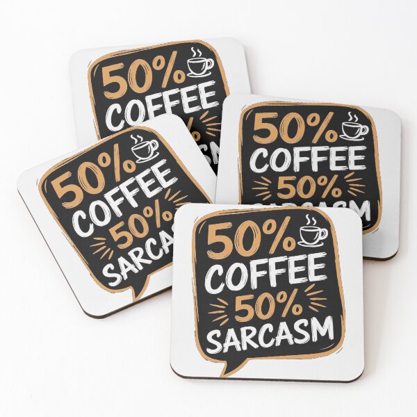 Item preview, 50% Coffee 50% Sarcasm - Funny Coffee Lovers Design designed and sold by RainCitySticker.