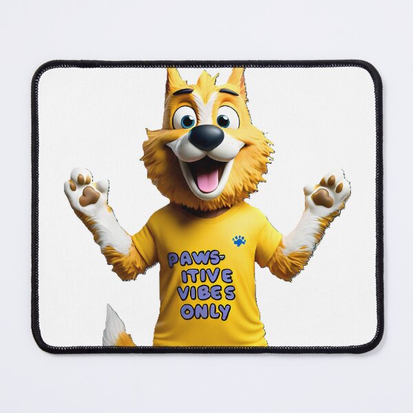 Item preview, Vibrant yellow cute cartoon dog howls with positive vibes with playful flair designed and sold by DesignDen1587.