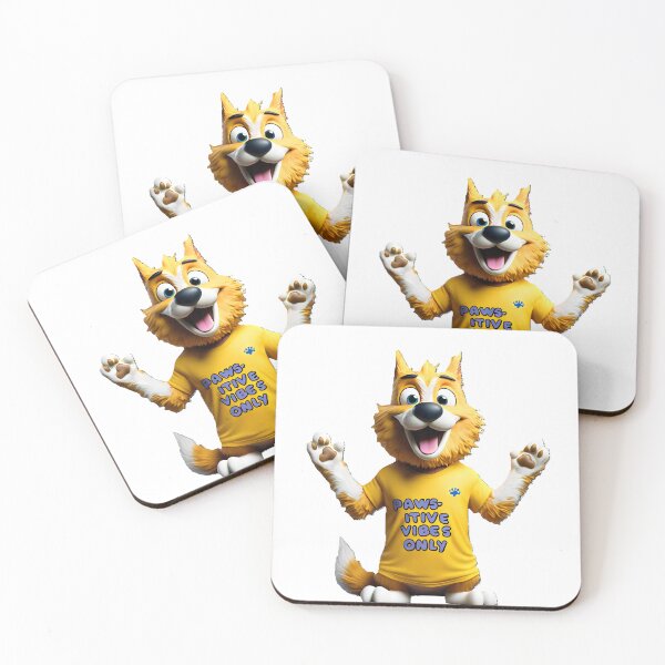 Item preview, Vibrant yellow cute cartoon dog howls with positive vibes with playful flair designed and sold by DesignDen1587.