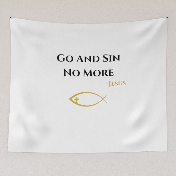 Item preview, Go And Sin No More, black/gold designed and sold by Redeemed365.
