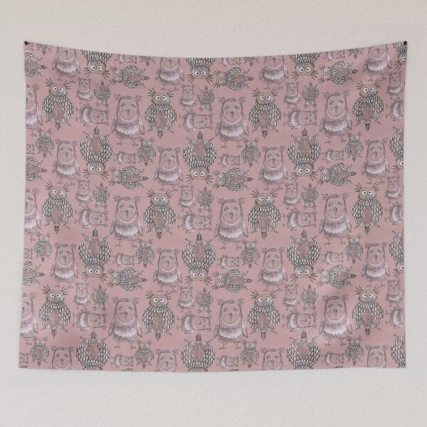 Item preview, Owl Be Right Birds [Salmon Pink] designed and sold by Carina Parry Studios.