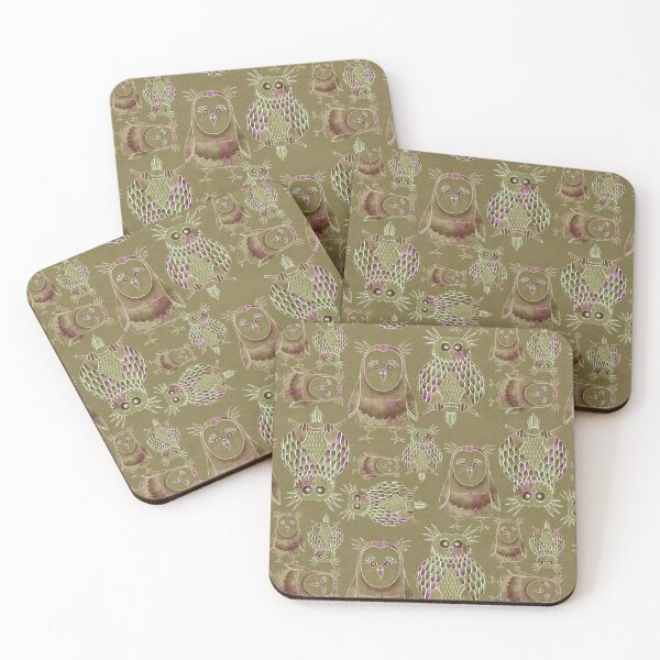 Item preview, Owl Be Right Birds [Olive Brown] designed and sold by Carina Parry Studios.