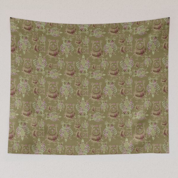 Item preview, Owl Be Right Birds [Olive Brown] designed and sold by Carina Parry Studios.