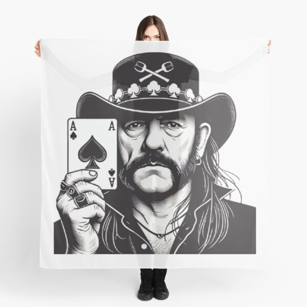 Aperçu de l'œuvre Lemmy Kilmister As de pique (Motörhead) Noir et blanc créée et vendue par All4ROCK.