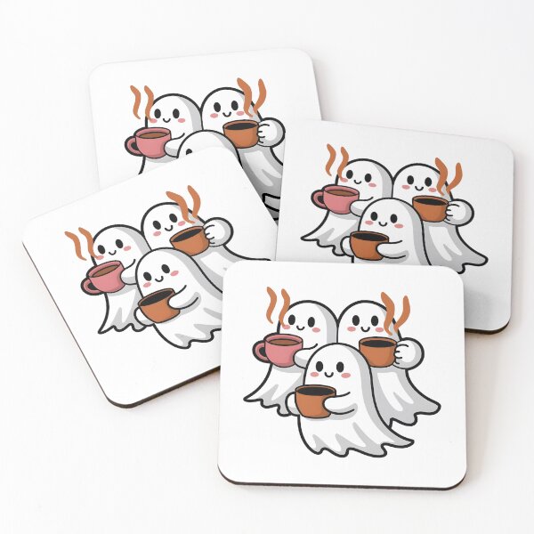 Item preview, Cute Ghosts with cups of coffee - minimalistic designed and sold by Zibis09.