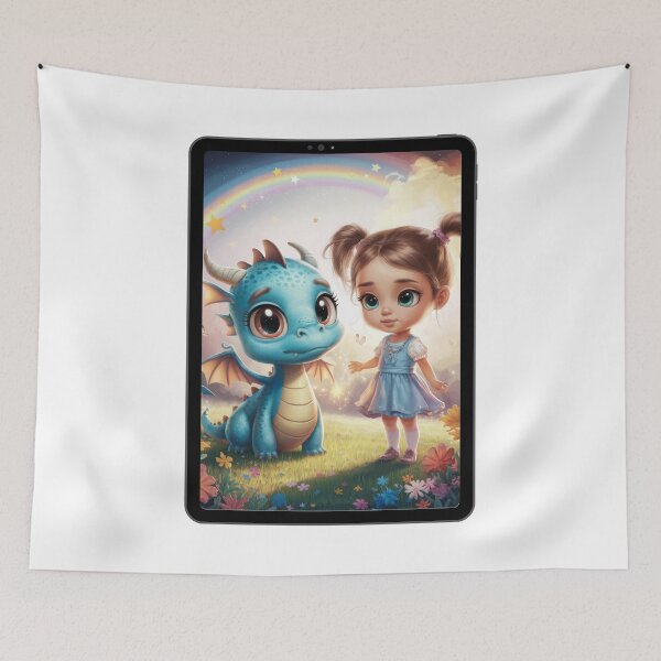 Item preview, Chibi Girl and Dragon designed and sold by CookiesMerch.
