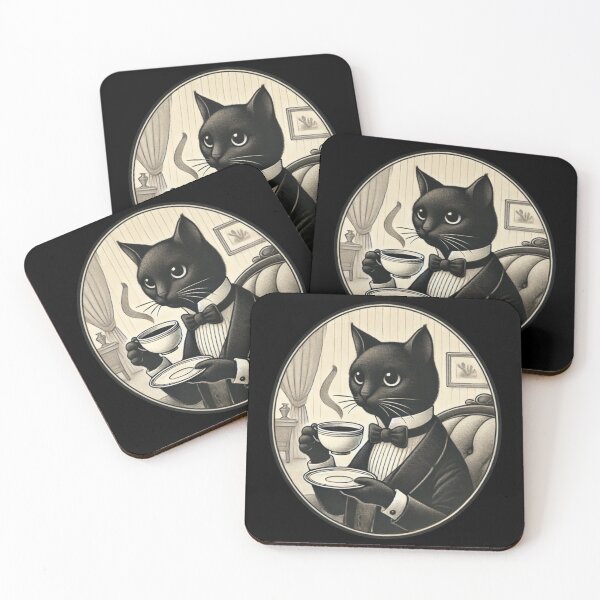 Item preview, Gentleman cat's coffee time-Illustration designed and sold by II0FU5.