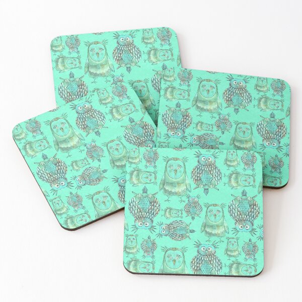 Item preview, Owl Be Right Birds [Light Turquoise] designed and sold by Carina Parry Studios.