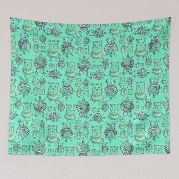 Item preview, Owl Be Right Birds [Light Turquoise] designed and sold by Carina Parry Studios.