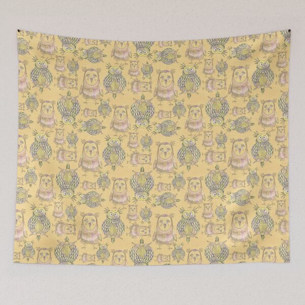 Item preview, Owl Be Right Birds [Maize Yellow] designed and sold by Carina Parry Studios.