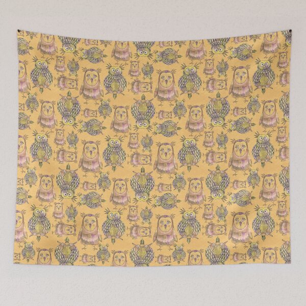 Item preview, Owl Be Right Birds [Yellowish Orange] designed and sold by Carina Parry Studios.