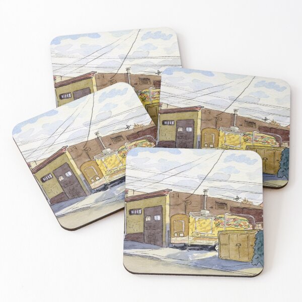 Item preview, Portland watercolor: the food truck behind the bottle shop designed and sold by ComicsByBecky.