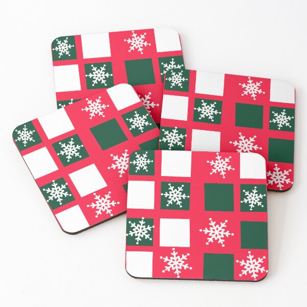 Item preview, Red Green Christmas Plaid + Snowflakes designed and sold by Victoria Rose.