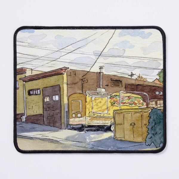 Item preview, Portland watercolor: the food truck behind the bottle shop designed and sold by ComicsByBecky.