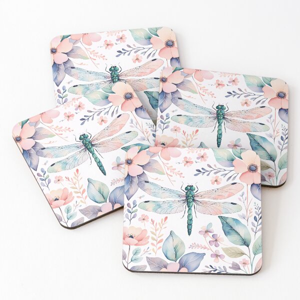 Item preview, Dragonfly flowers watercolour Painting designed and sold by druidwolfart.