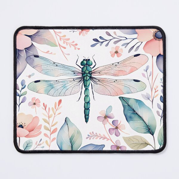 Item preview, Dragonfly flowers watercolour Painting designed and sold by druidwolfart.