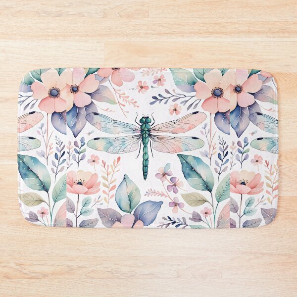 Item preview, Dragonfly flowers watercolour Painting designed and sold by druidwolfart.